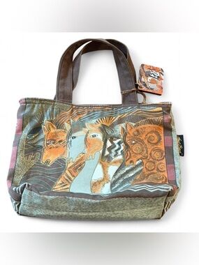 Laurel Burch Moroccan Mares Canvas Cotton Handbag Equestrian Horse Purse Bag